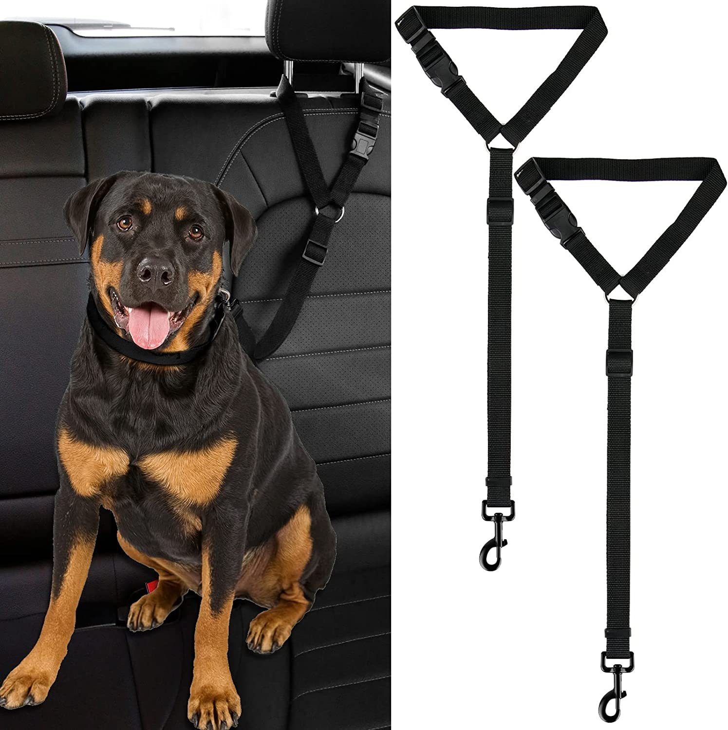 Pet dog safety belt large and medium-sized dog travel vehicle rope car safety buckle fixed rope car riding tool — image 1