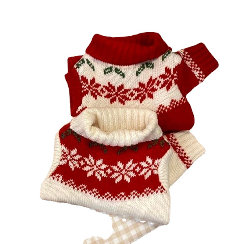 Suéter de Dos Patas para Cachorros de Otoño e Invierno, Suéter de Punto Cálido para Perros Pequeños y Medianos, Ropa Navideña para Gatos — imagen 1