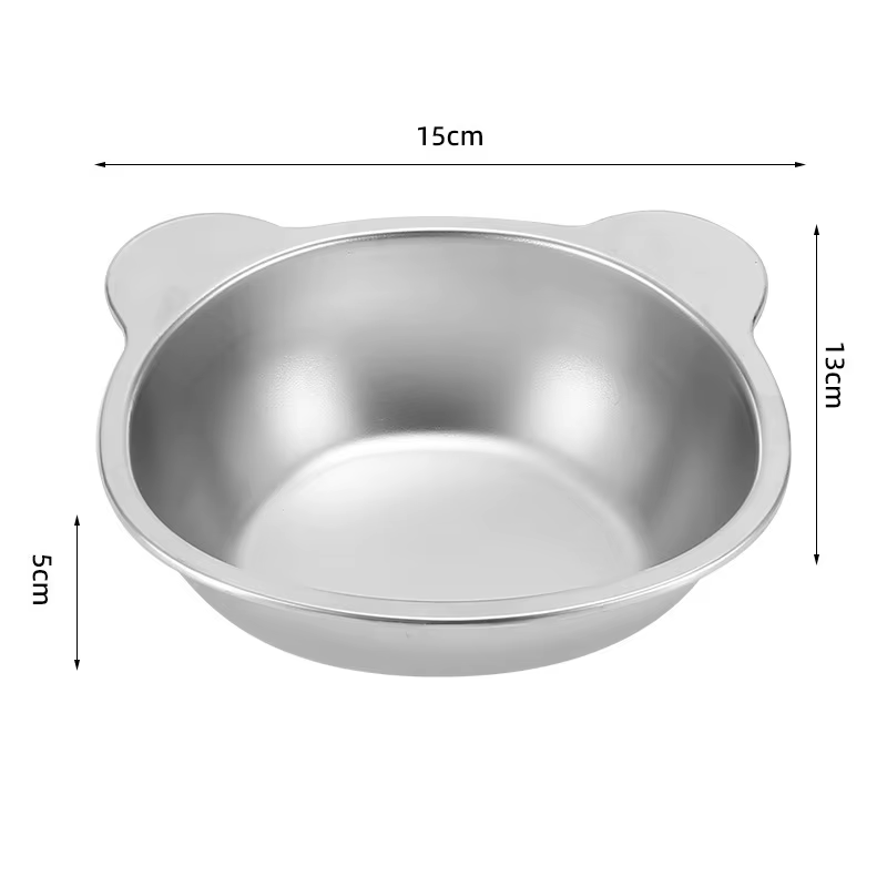 BOOTEELY Tilted Cat Bowl Stainless Steel Cat Food Bowls with Metal Stand Food and Water Dish for Cats Kitten Puppies Feeders Cat Supplies — image 7