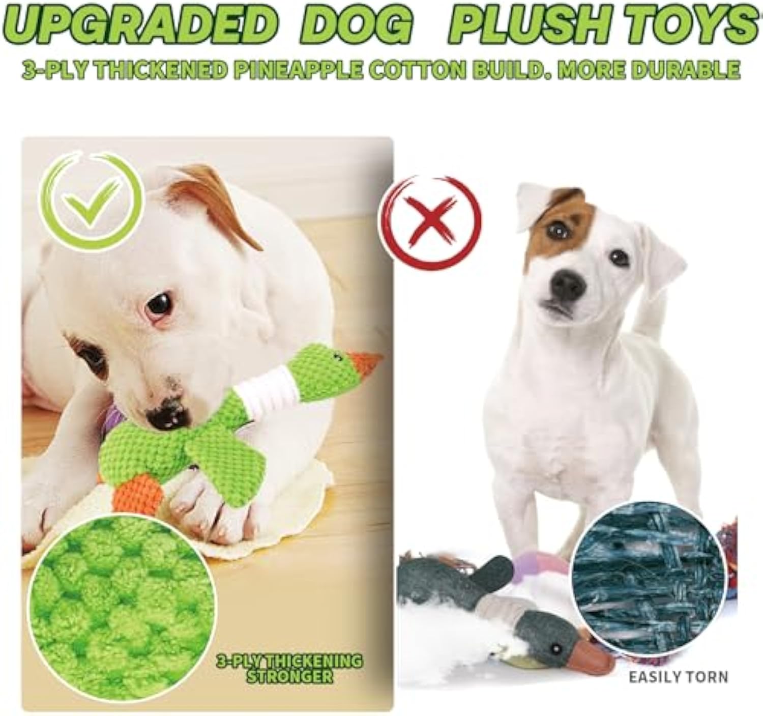 Dog Plush Toys For Large Dogs Durable Dog Squeaky Toys With Squeaker Stuffed Duck Dog Toys Dog Chew Toys For Small Medium And Large Breed Puppy Chew Toys For Teething — image 5