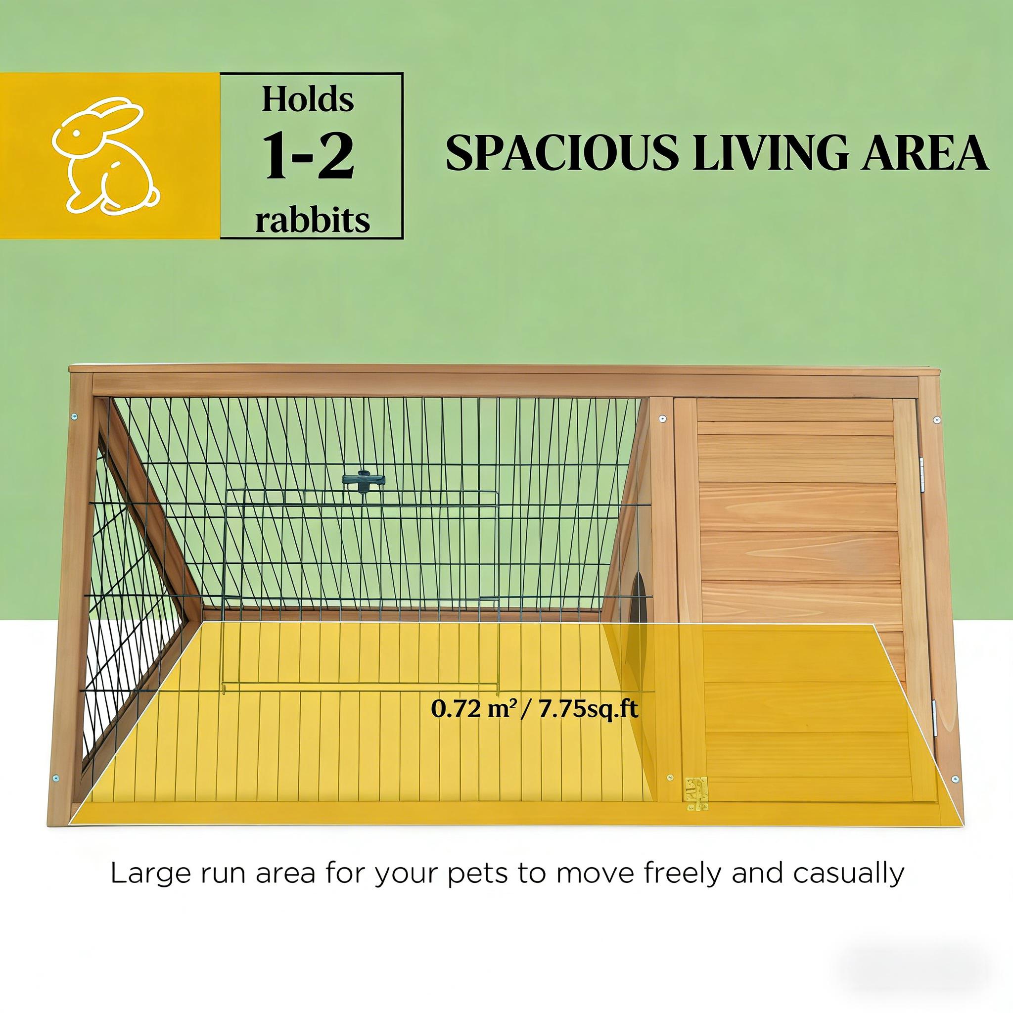 A-Frame Wooden Pet House, Small Animal Cage Rabbit Hutch — image 3