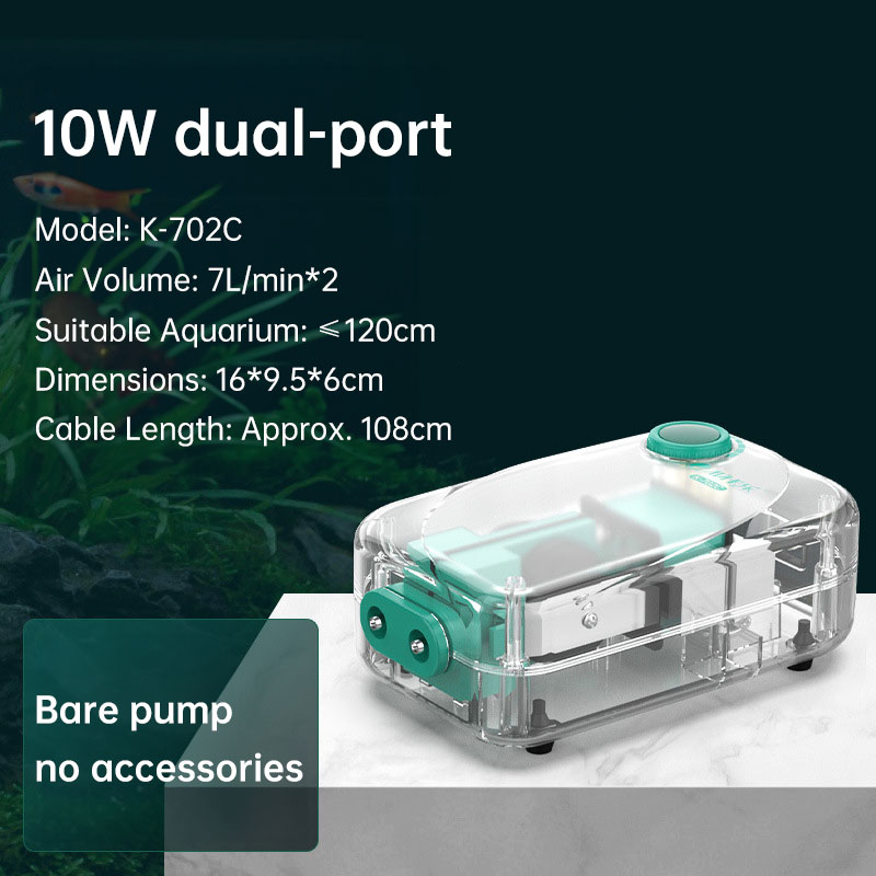 Super Quiet Aquarium Air Pump, Ultra-Low Noise Silent Operation with Adjustable High-Power Bubbler for Fish Tanks — image 2