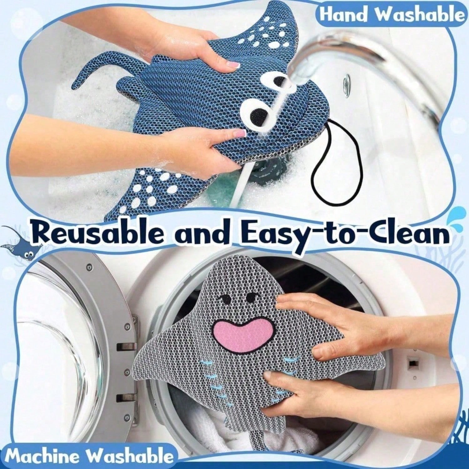 Diseño de Rayas y Tortugas Flotantes para Limpiar Escuma: Malla de Miel 3D Limpia y Reutilizable para Jacuzzis, Piscinas, Duchas y Bañeras — imagen 13