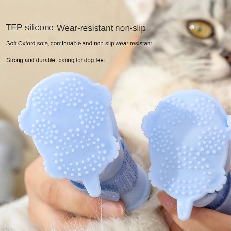 Dog Shoes Waterproof Anti-Skid And Wear-Resistant Outdoor Dog Rain Shoes Pet Scratch Proof Cat Shoes Supplies — image 2