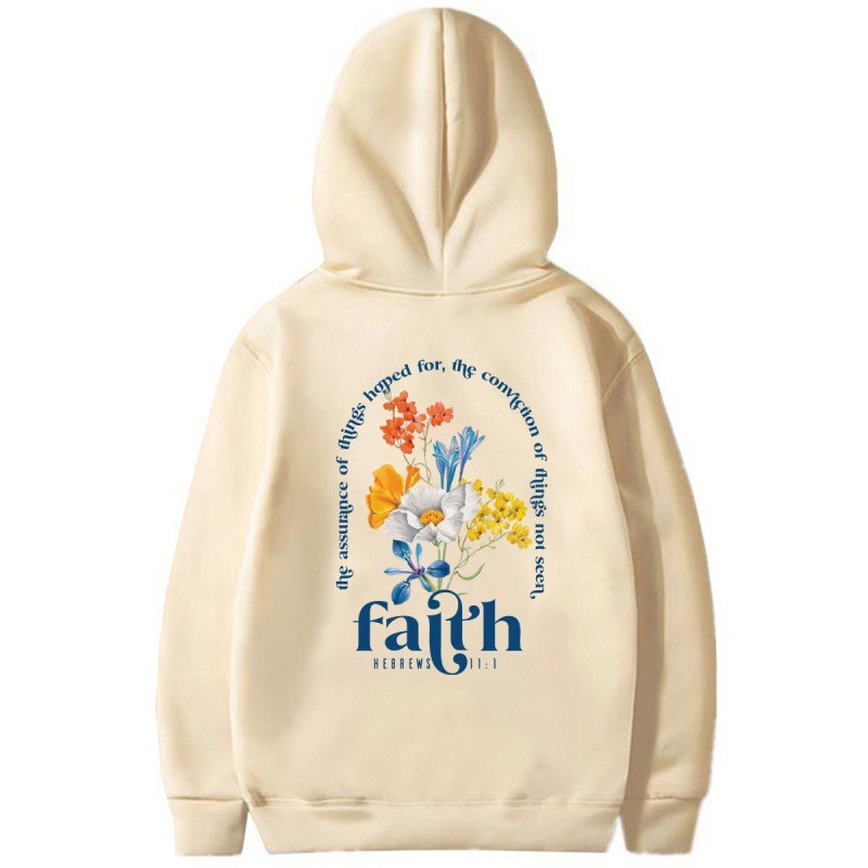 Women's Fleece Lined Oversized Sleeve Hoodie Solid Color Letter Print Kangaroo Pocket Drawstring Hood — image 6