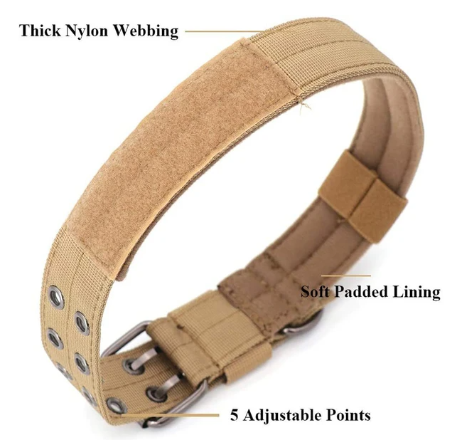 Cinturón de Perro Táctico Resistente en Nylon Grande con Correa Metálica para Actividades Al Aire Libre — imagen 5