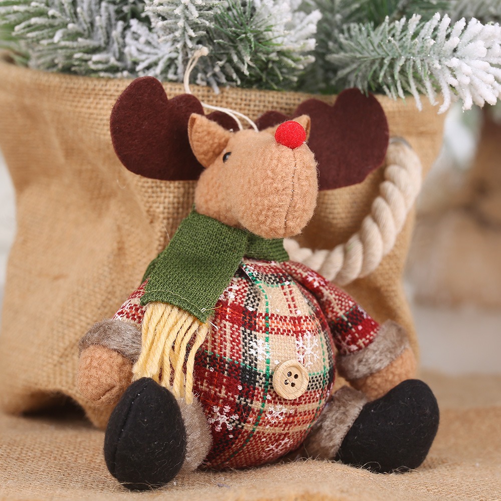 Elderly Doll Button Ball Doll Christmas Pendant Snowman Elk Pendant Gift — image 2