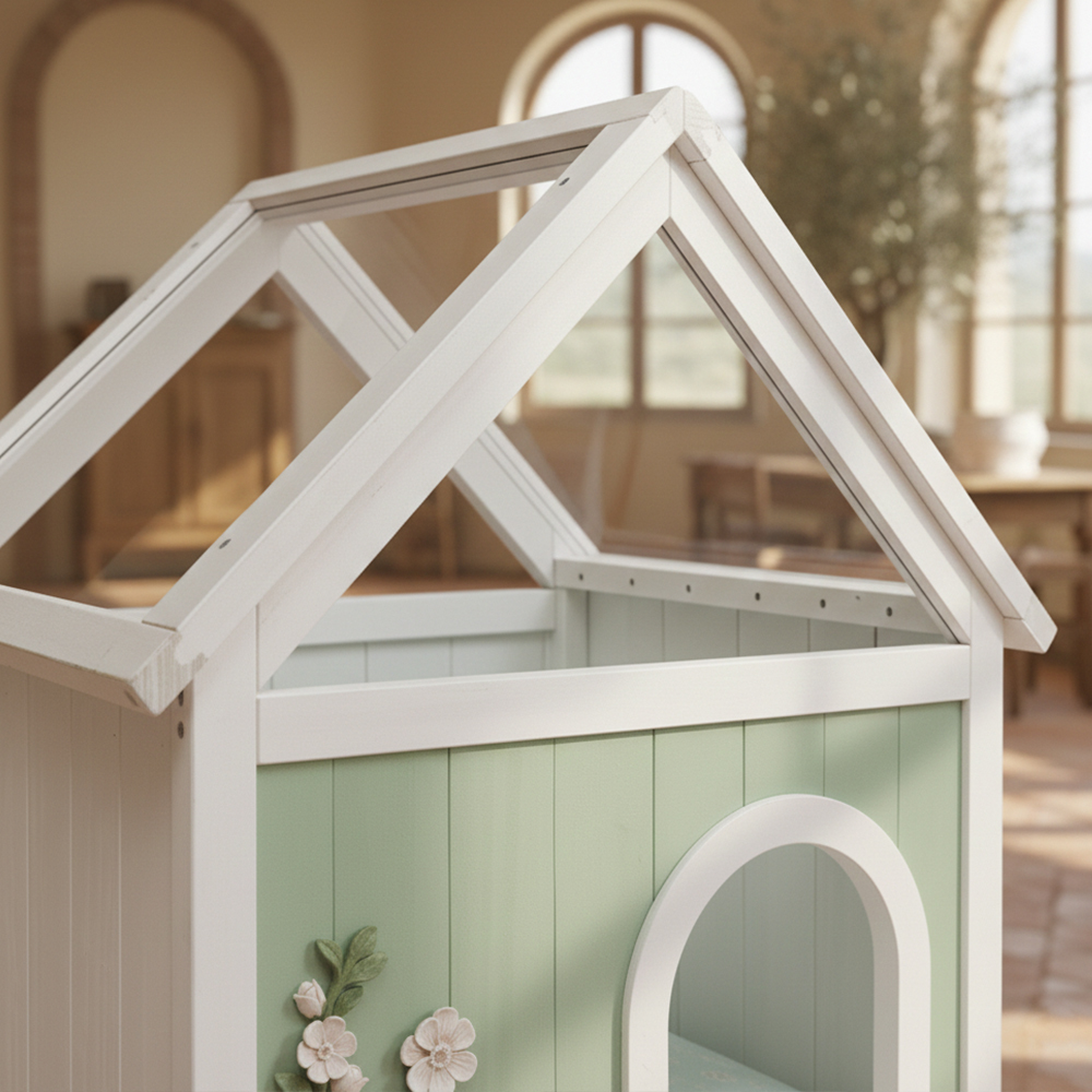 SAGE FSC-Certified Cedar Indoor Cat House with Clear Acrylic Roof – Wooden Pet House for Small Cats & Dogs — image 16