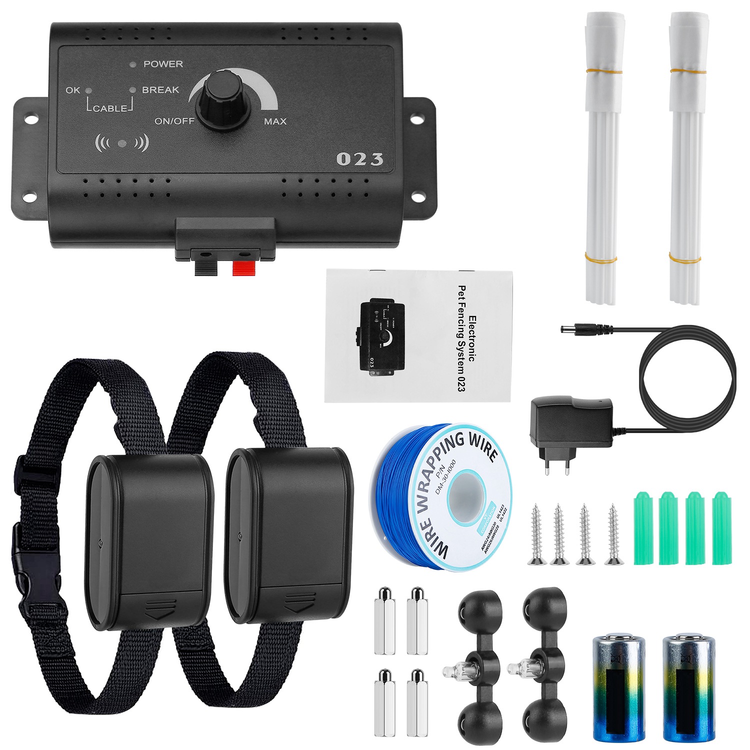1 Juego de Sistema de Cerca Eléctrica para Perros Contención Perimetral con Sonido y Descarga, Collar Receptor Resistente al Agua para Perros Pequeños, Medianos y Grandes — imagen 8