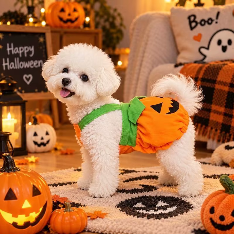 Dog Clothes Pet Costume Pumpkin Harness Dress Halloween Puppy Cat Clothing Teddy Small Medium Dogs Outfit Vest Party Apparel — image 2