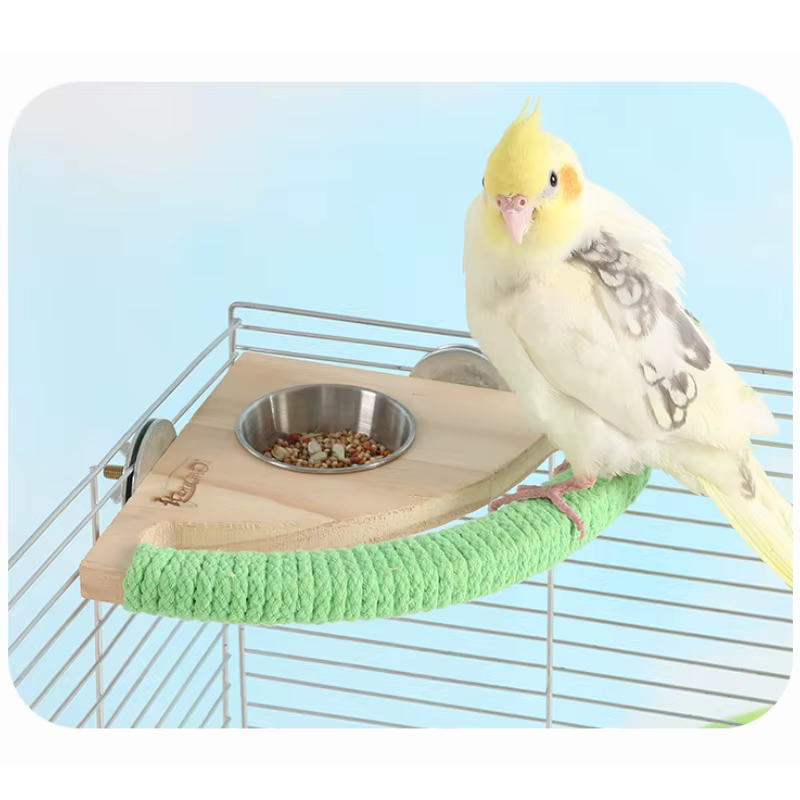 Perchas para Áviles - Soporte de Cárcel con Tazón de Aluminio Inoxidable para Papagayos y Colibris — imagen 3