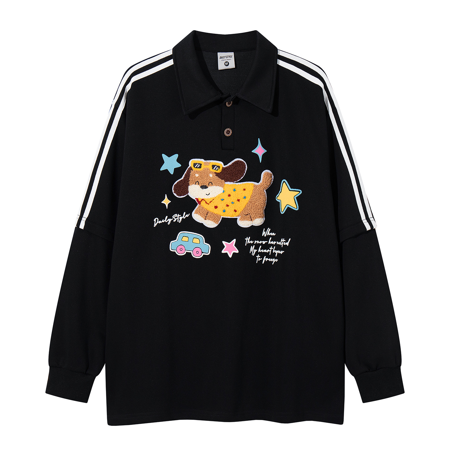 Plush color blocked puppy hoodie — image 7