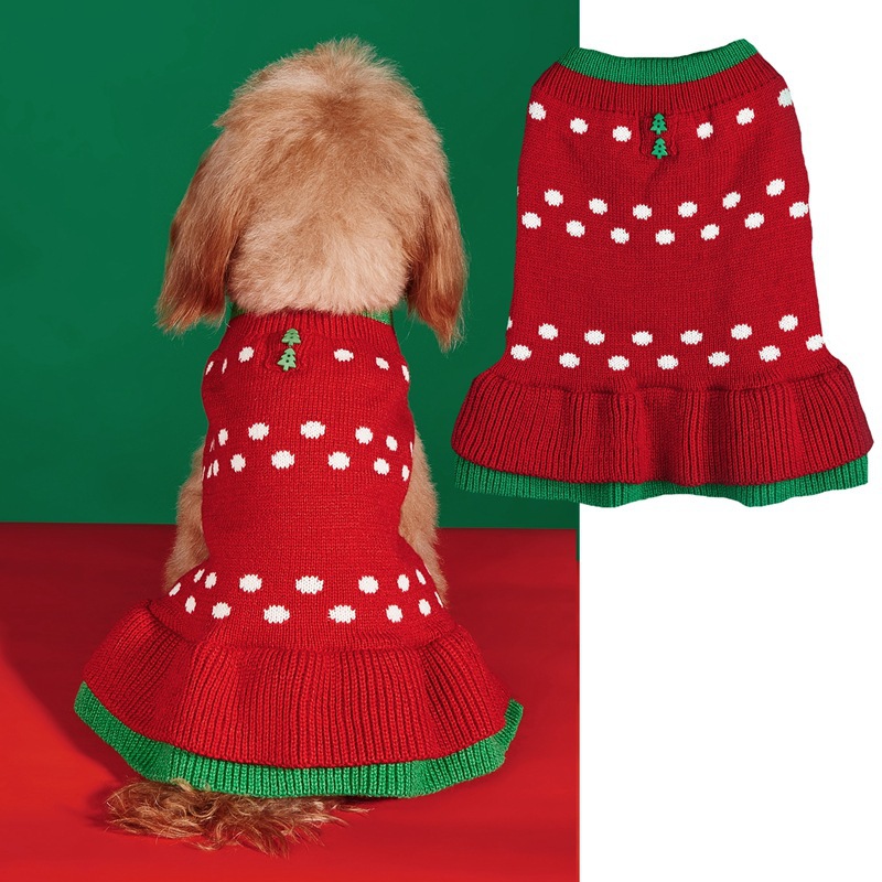 Pet clothes Santa Claus Christmas tree car reindeer snowflakes gingerbread people dogs sweaters autumn and winter — image 16