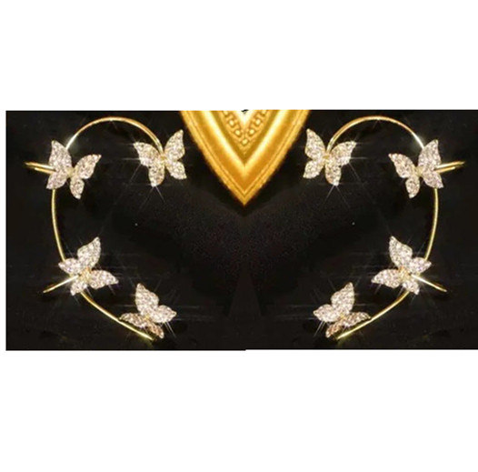 Fashion Earring Butterfly Ear Clip And Ear Hook Jewelry — image 5