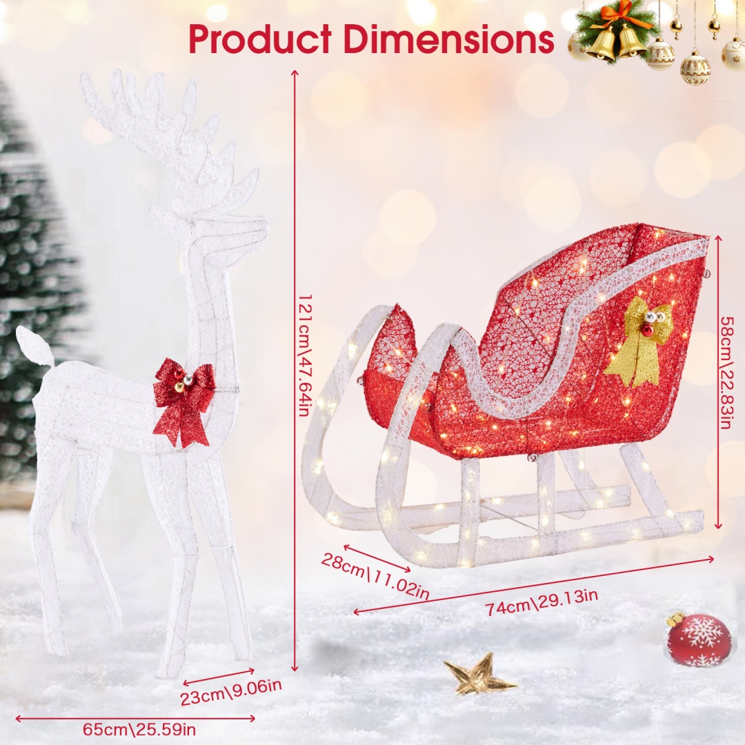 Decoración para Patio de Navidad con Renos y Carros de Remolque — imagen 4