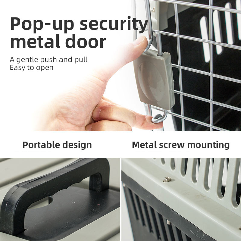 Pet Aviation Box Dog Large Car Dog Cage Checked Small, Medium and Large Dog and Cat Cage Portable Out — image 2