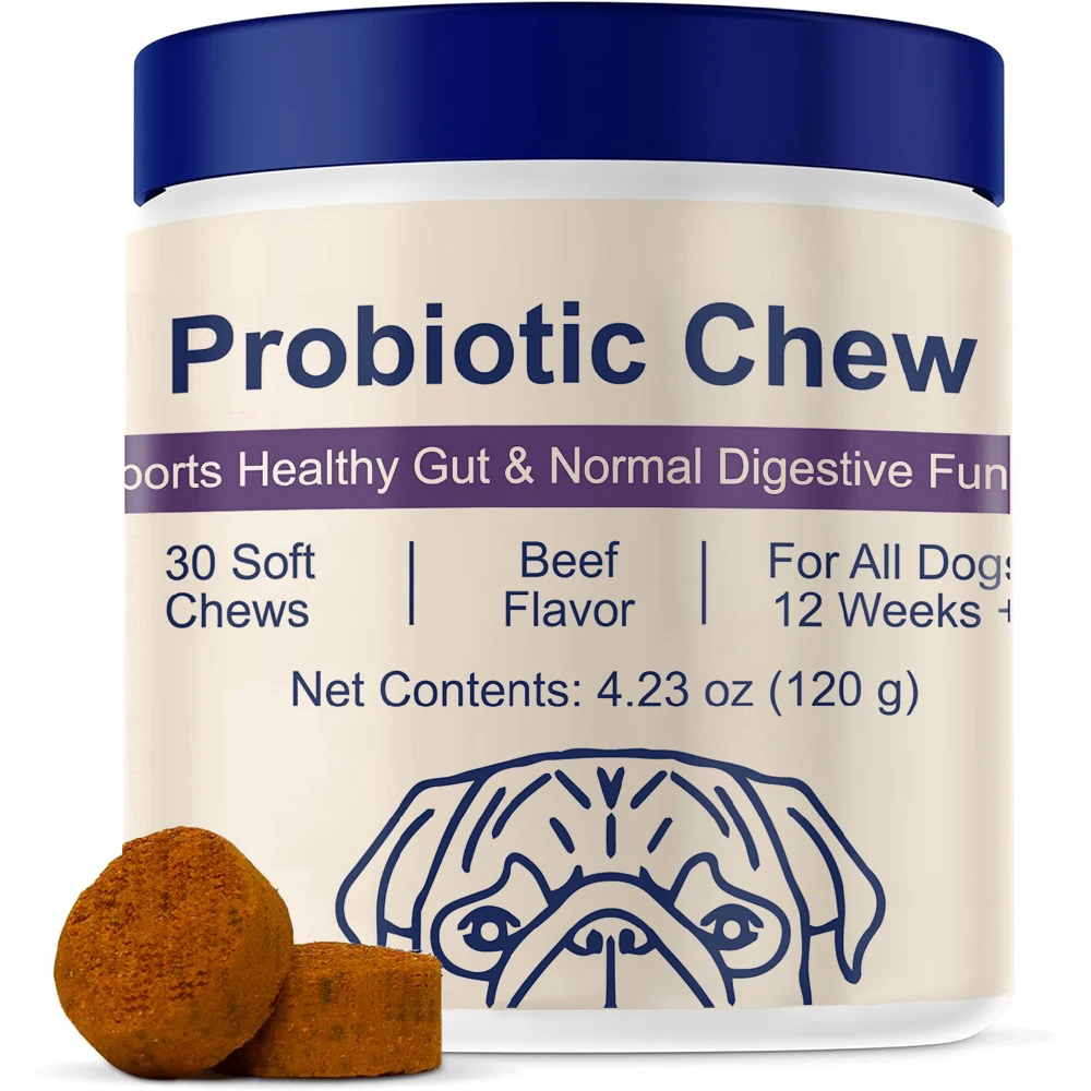 Suplemento Probiótico para Perros de 12 Semanas+, Salud Intestinal, Diarrea Intermitente y Alergias Estacionales - Sabor de Carne de Buey — imagen 1
