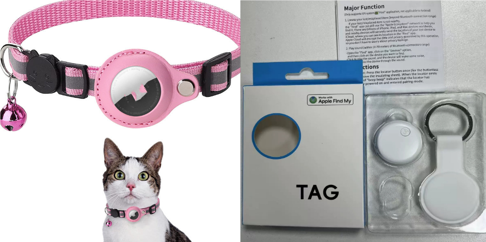 Reflective Collar Waterproof Holder Case For Airtag Air Tag Airtags Protective Cover Cat Dog Kitten Puppy Nylon Collar — image 3