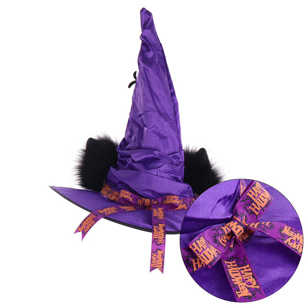 Sombrero de Bruja con Orejas de Animal Fuzzy para Cosplay de Halloween — imagen 4