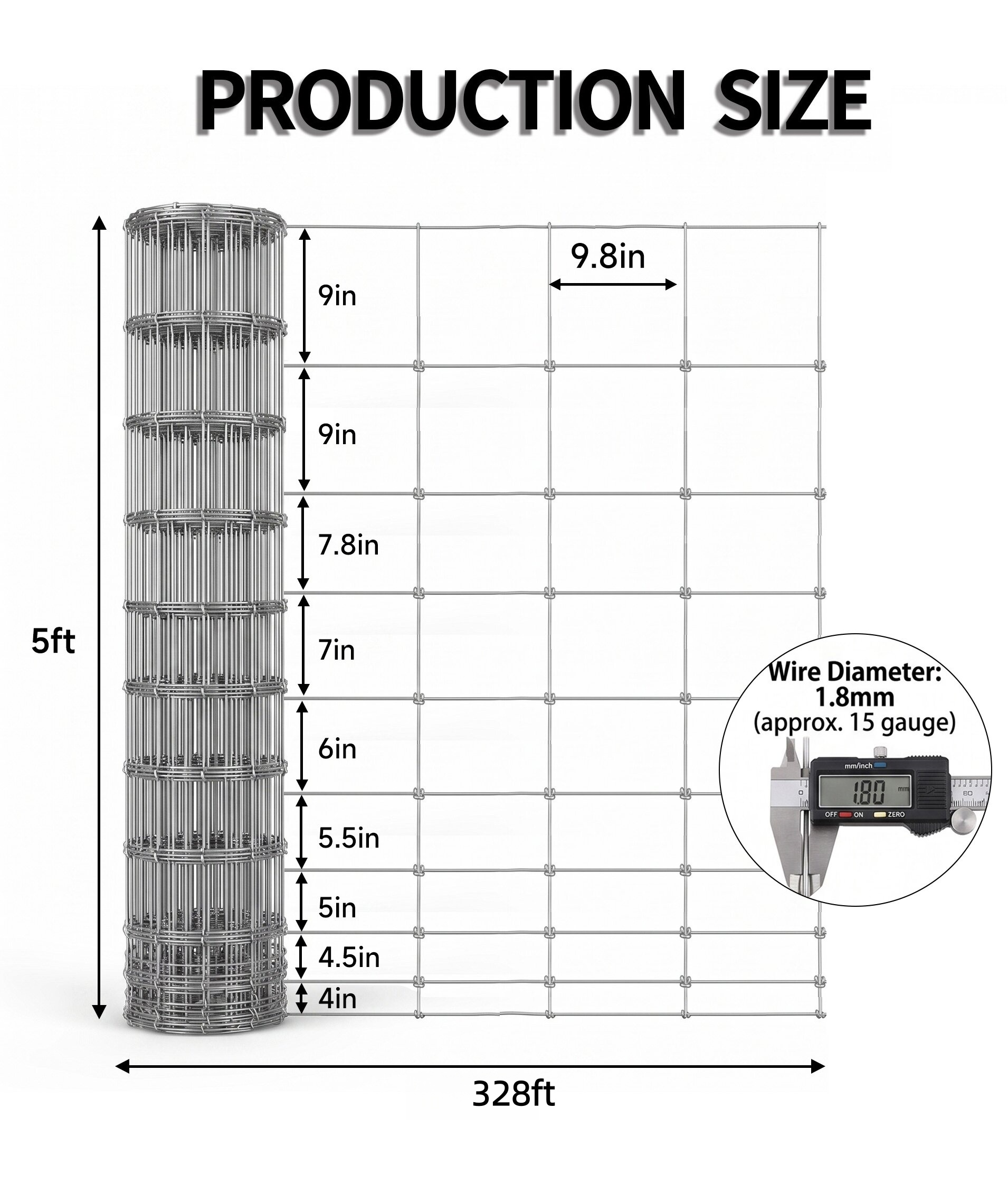 Cierre para Ganado de Granja, Cable Galvanizado de Hierro 4.9*328 FT - Cierre para Vaca, Venado y Praderas — imagen 2
