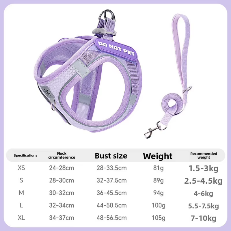 Dog Harness with Mood Patches–Reflective No-Pull Vest, Breathable Air Mesh for Small Dogs Adjustable Soft Padded Walking Lead — image 6