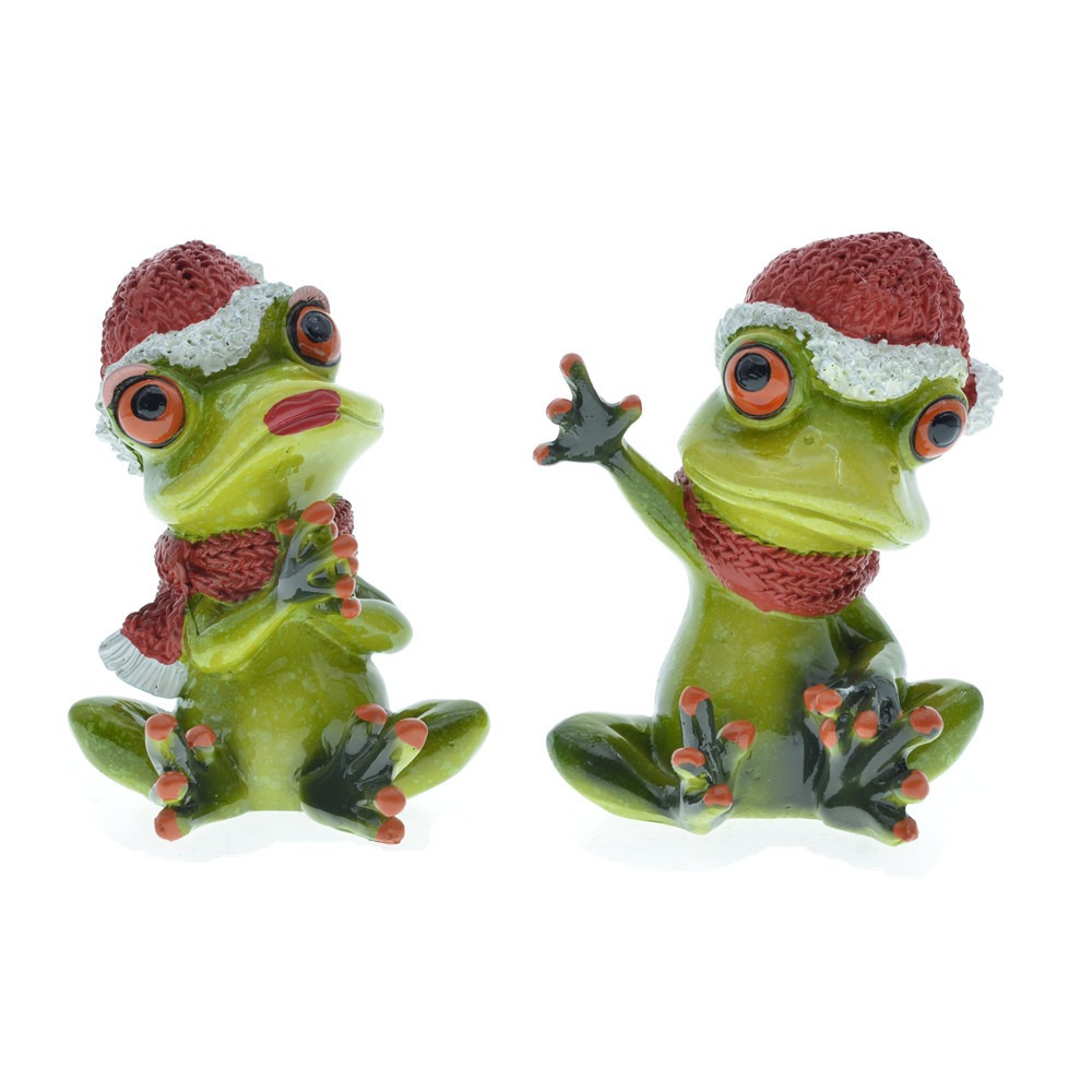 Family couple frog resin decorative ornaments — image 1