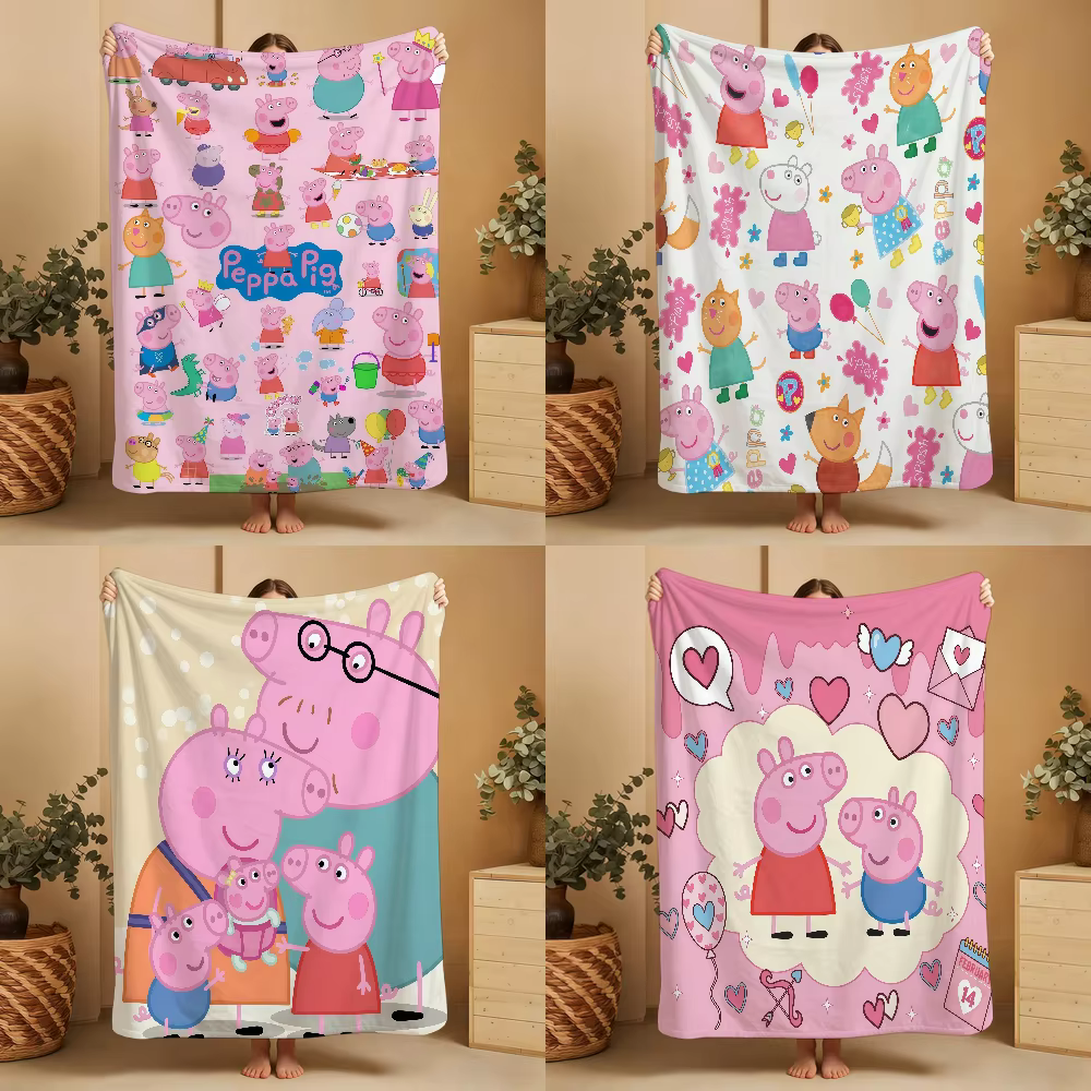 P-PeppaS-ES Blanket Throw Super Cosy Plush Living Room Sofa Couch Childish Birthday P-PigS Gifts — image 1