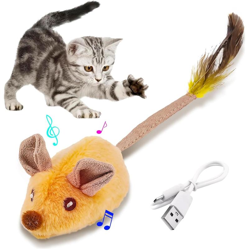 Raton Interactivo con Luces LED para Gatos de Interior, Recargable USB - Juguetes Interactivos con Sonidos y Movimiento Automático — imagen 6