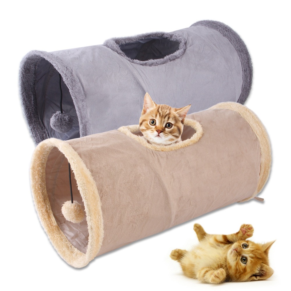 Suministros para mascotas, túneles de gato plegables, canales de gato en cuero, contenedores de juguetes para gatos con perforadora — imagen 8