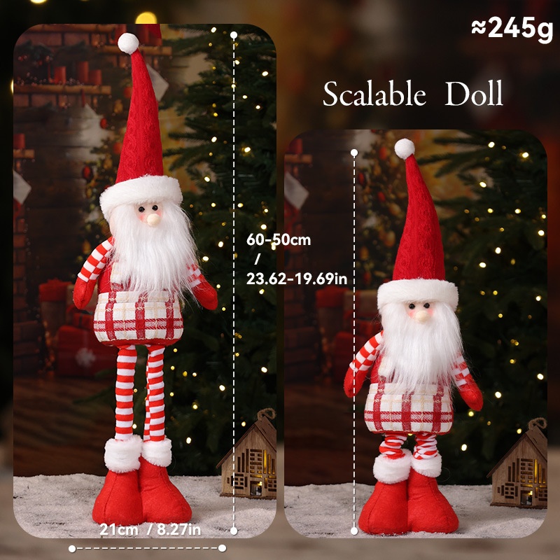 Christmas Stretchy Creative Dolls, Knit-Style Santa Claus, Snowman Reindeer Figurines Holiday Decoration — image 6