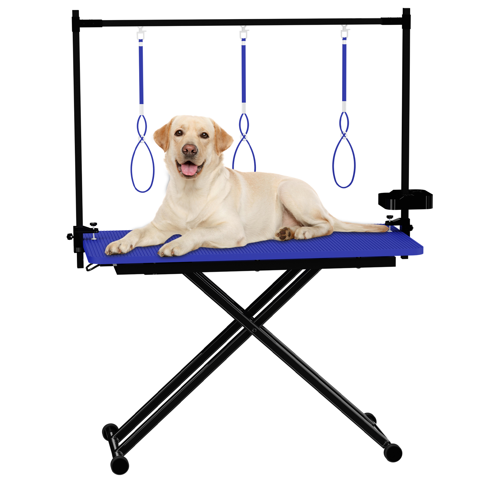 Mesa de Aseo para Perros Azul Grande 47'' con X-Lift Reclinable, Plegable para Hogar - Estación para Mascotas con Correas y Organizador de Herramientas — imagen 1