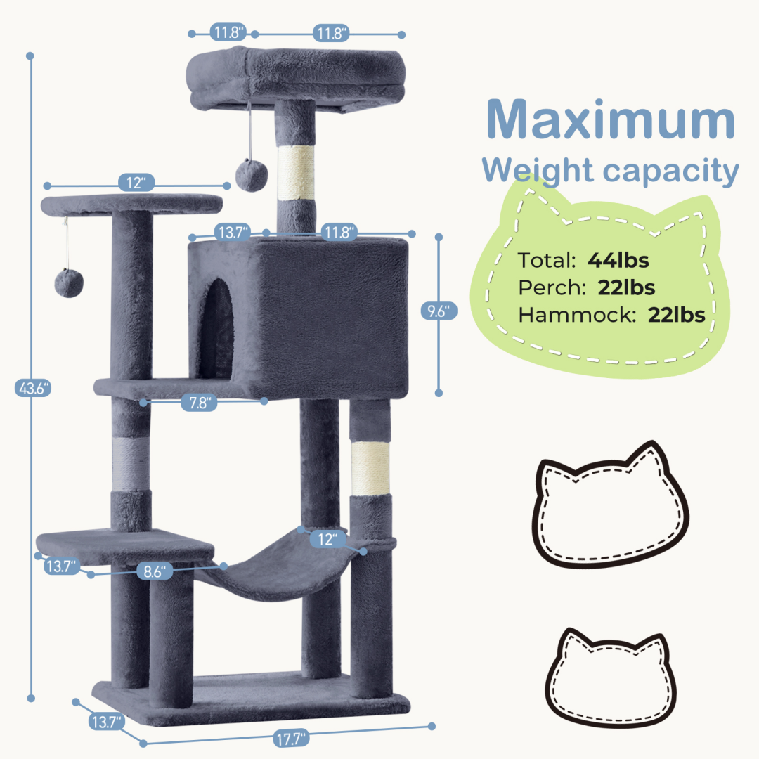 Torre para Gatos de Alto Rendimiento: Arbol Climático con Postes de Escarbar de Sisal Natural — imagen 26