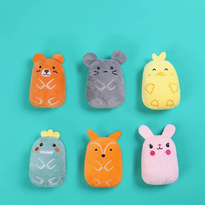 Cat toys pet plush toys self-excited toys to relieve tooth grinding cartoon animal bite-resistant plush toy supplies — image 1
