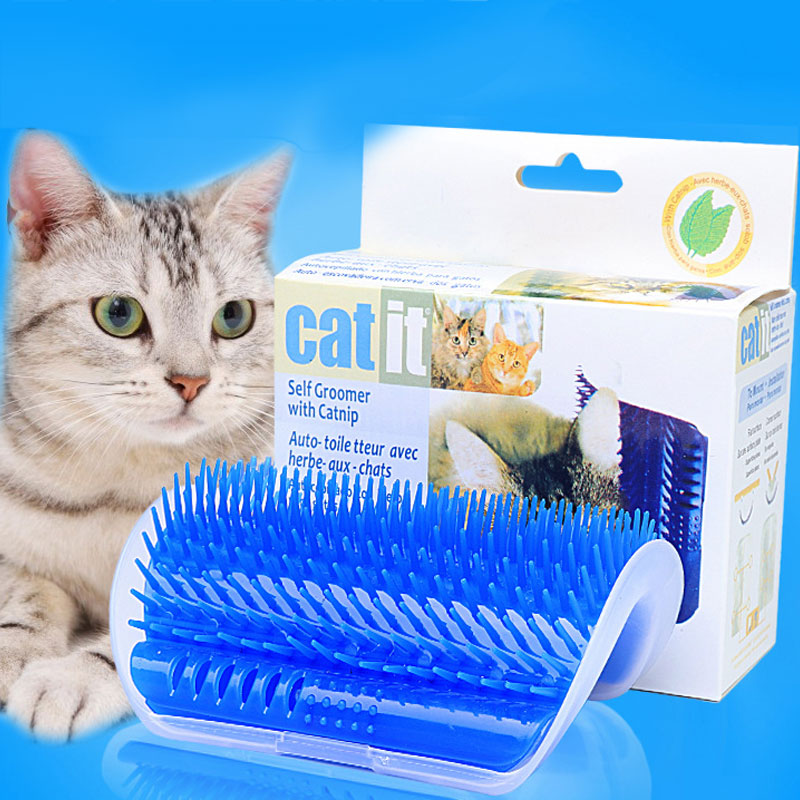 Pincel de Auto-Masaje para Gatos con Algodón de Pepino Incluido, Cepillo de Mascotas para Masajear y Aliviar Comezón en Gatos, Juguetes para Gatos AT14 — imagen 1