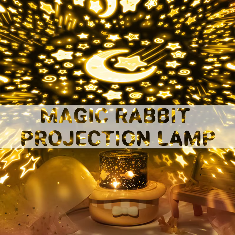 Magic Rabbit Starry Sky Projection Lamp Led Charging Rotating Night Light — image 4