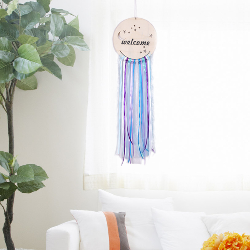 Home Decor Wood Plank Mermaid Blue Dream Catcher Room Decor Wall Hanging Wall Decoration — image 2