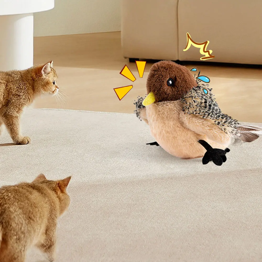 Cat toys touch sense sound teasing cat sticks plush simulation birds pet supplies grind teeth self pleasure relieve boredom — image 4