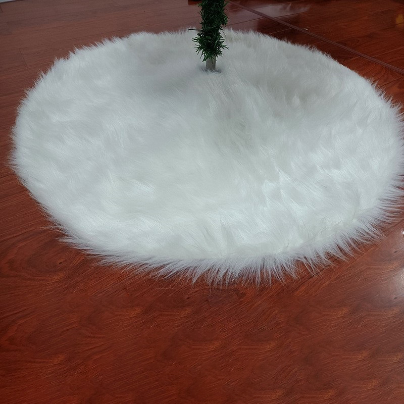 Christmas Decoration Supplies Pure White Falling Water Rabbit Fluffy Snowflake Christmas Tree Skirt Long Hair Section Tree Skirt — image 15