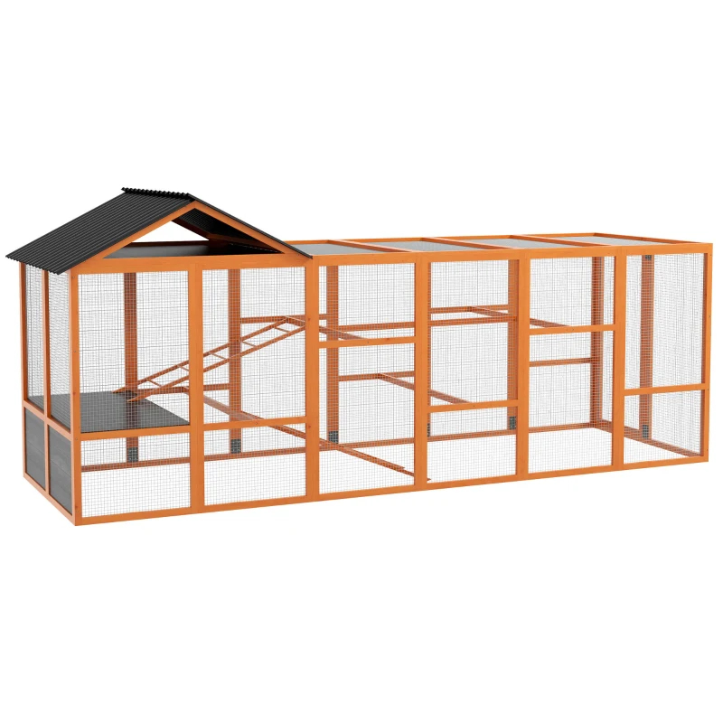 Wooden Chicken Coop Run For 6 -10 Chickens, Hen House Add-On With Storage, Perches, Multiple Packages — imagen 1