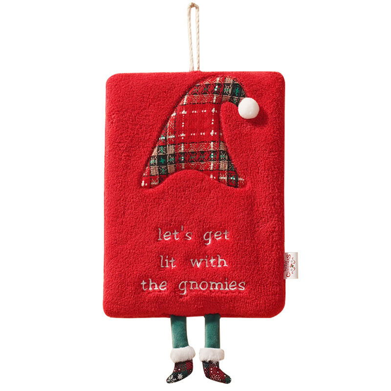 New Christmas hand towel can be hung with thick coral fleece towel, kitchen absorbent quick drying cloth, cartoon hand towel — image 1