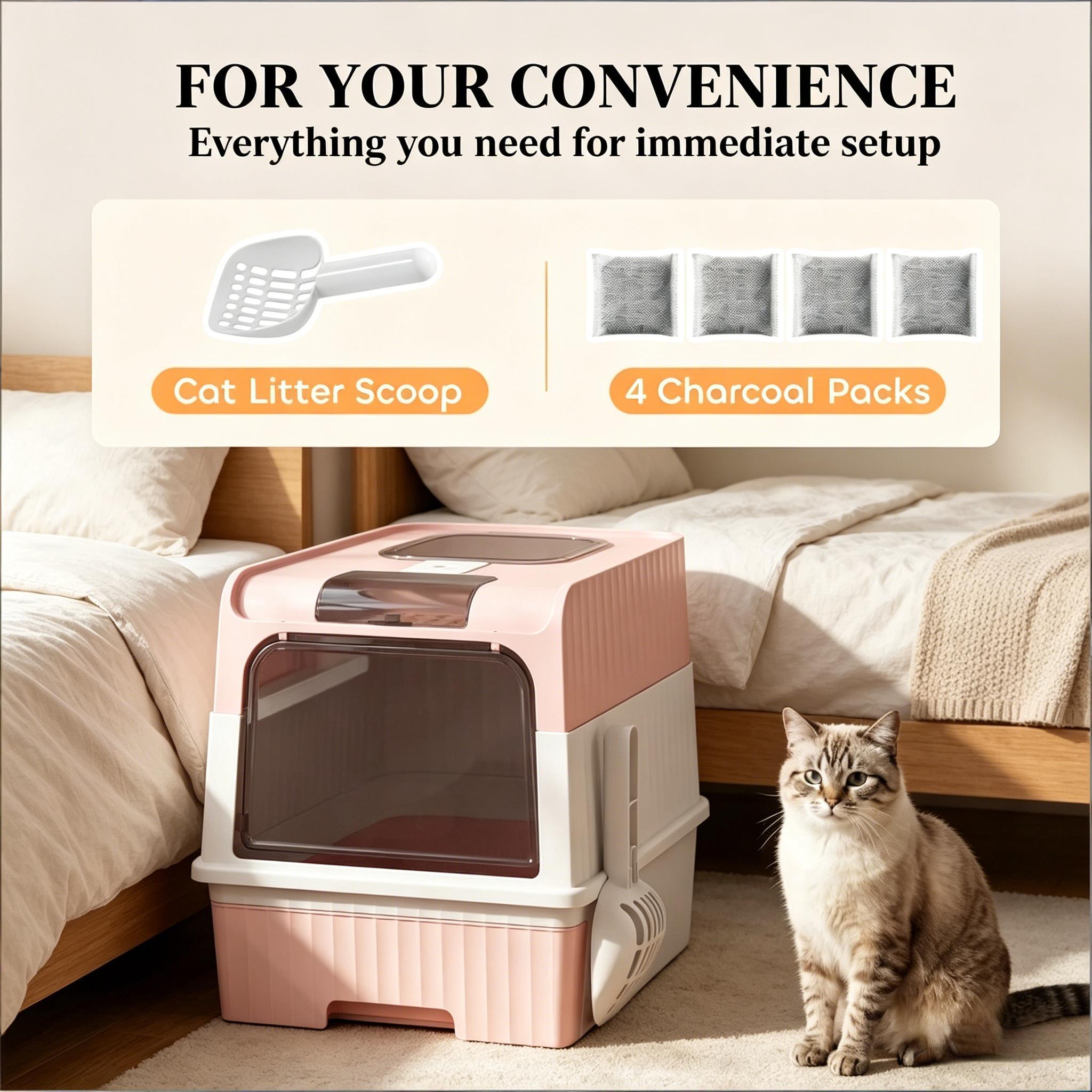Pet Litter Box, Fully Enclosed Litter Box, Compact Cat Litter Box — image 9
