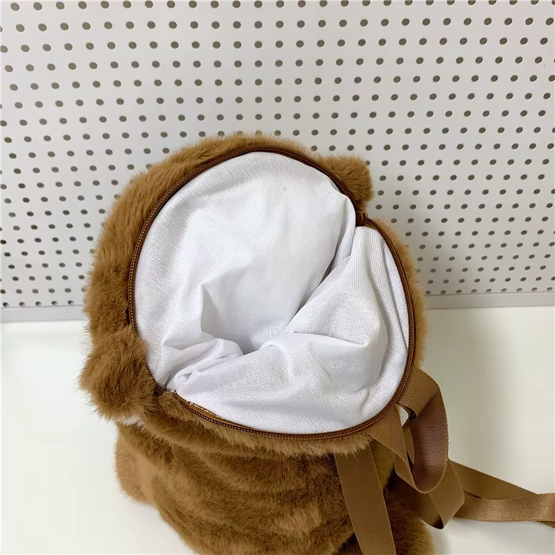 Adorable Otter Holding Fish Plush Backpack Capybara Cute Girls Trendy Backpack Casual Gifts for Children — image 4