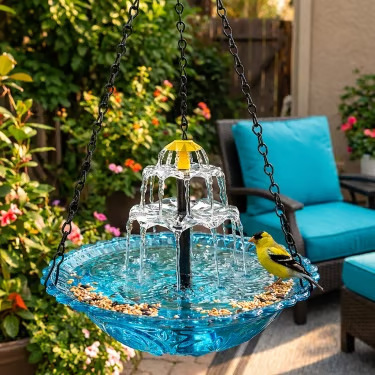 Fuente de Piscina Colgante Cascada Solar para Aves — imagen 9