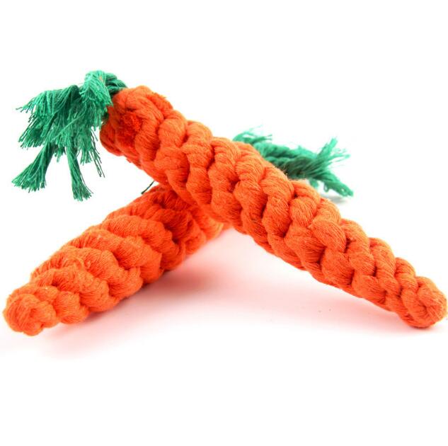 Pet Cotton Rope Carrot Dog Hand-Woven Cotton Rope Carrot Dog Molar Teeth Cleaning Pet Toy Buy One Get One Free — image 2