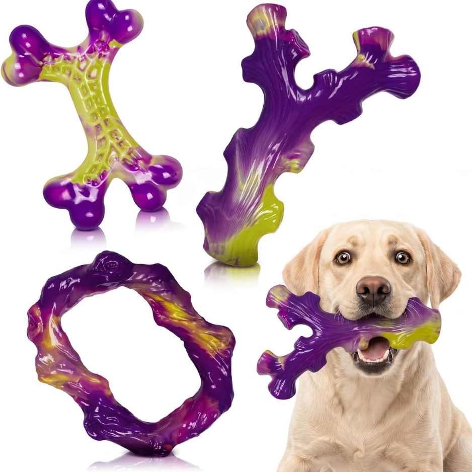 Tough Dog Toys For Aggressive Chewers 3 Pack, Indestructible Dog Toys For Large Dogs, Dog Chew Toys, Aggressive Chew Toys To Keep Them Busy — image 1