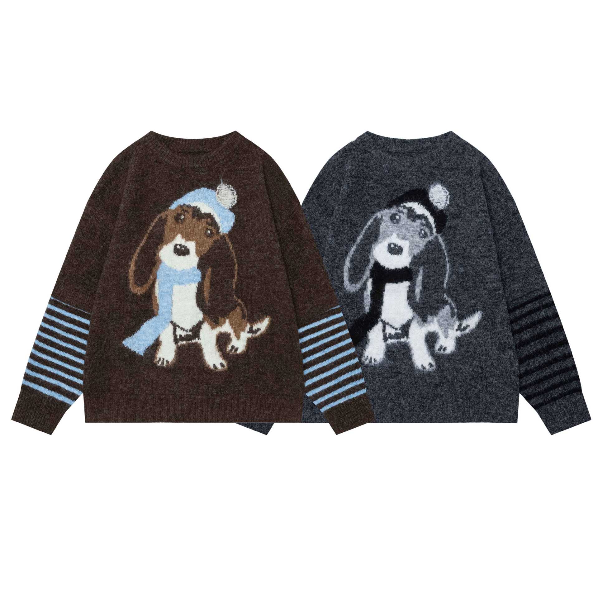 Wearing a hat scarf puppy sweater — image 6