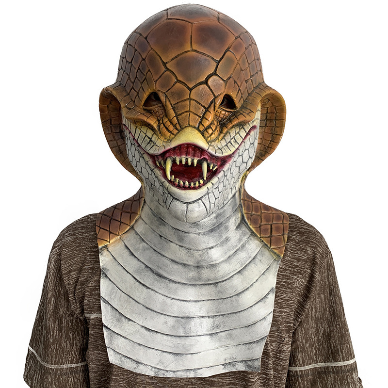 Lizard Man Basilisk Mask – Realistic Scaled Full Face Latex Reptile Headpiece, Unisex Adult Horror Costume — image 2