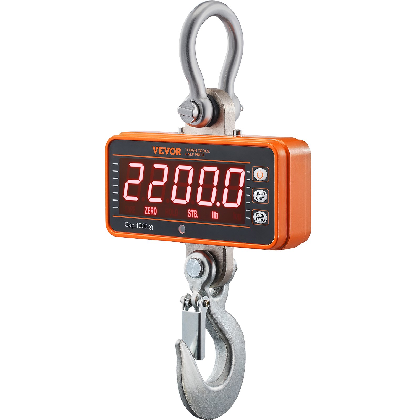 Escala de Grúa Digital, 2200 Lbs/1000 Kg, Industria Pesada con Control Remoto y Pantalla LED, Caso de Aluminio Fundido & Alta Precisión para Construcción, Fábrica, Granja y Caza (Naranja) — imagen 1