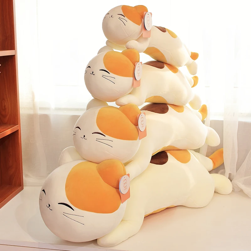 Cartoon Crouching Cat Doll Plush Toy Little Cat Doll Strip Pillow Sofa Cushion Female — image 2