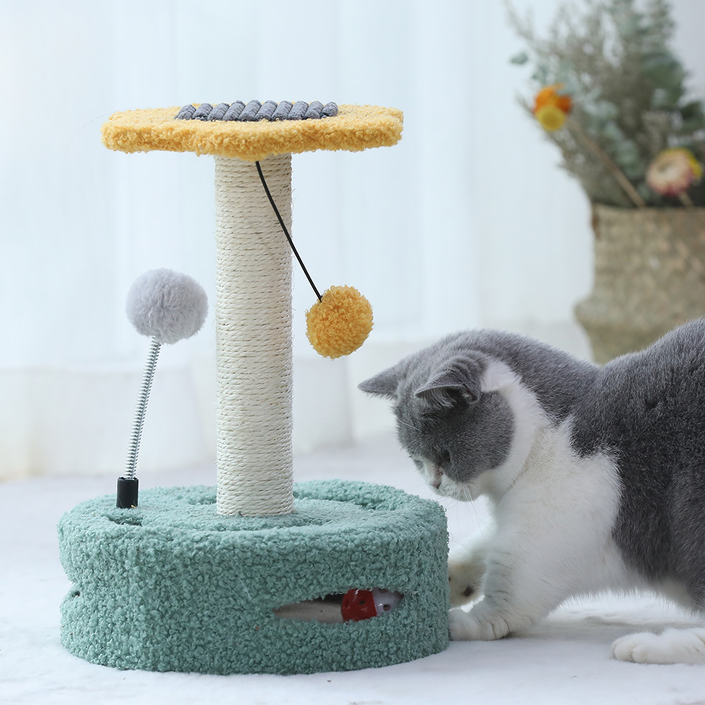 Juguetes Divertidos para Gatos - Tablero de Rasguñado y Árbol Multifuncional con Columna de Rasguño para Kitten y Mascotas — imagen 1